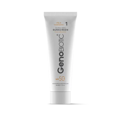 ضد آفتاب بی رنگ مخصوص پوست‌های چرب و مختلط ژنوبایوتیک SPF50 حجم 50 میلی لیتر